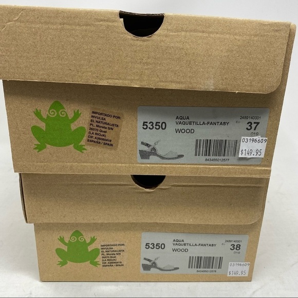 El Naturalista 5350 Aqua leather sandals wood - Picture 11 of 14